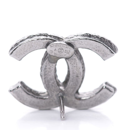 Chanel Ruthenium Twisted CC Earrings Silver 4 of 4