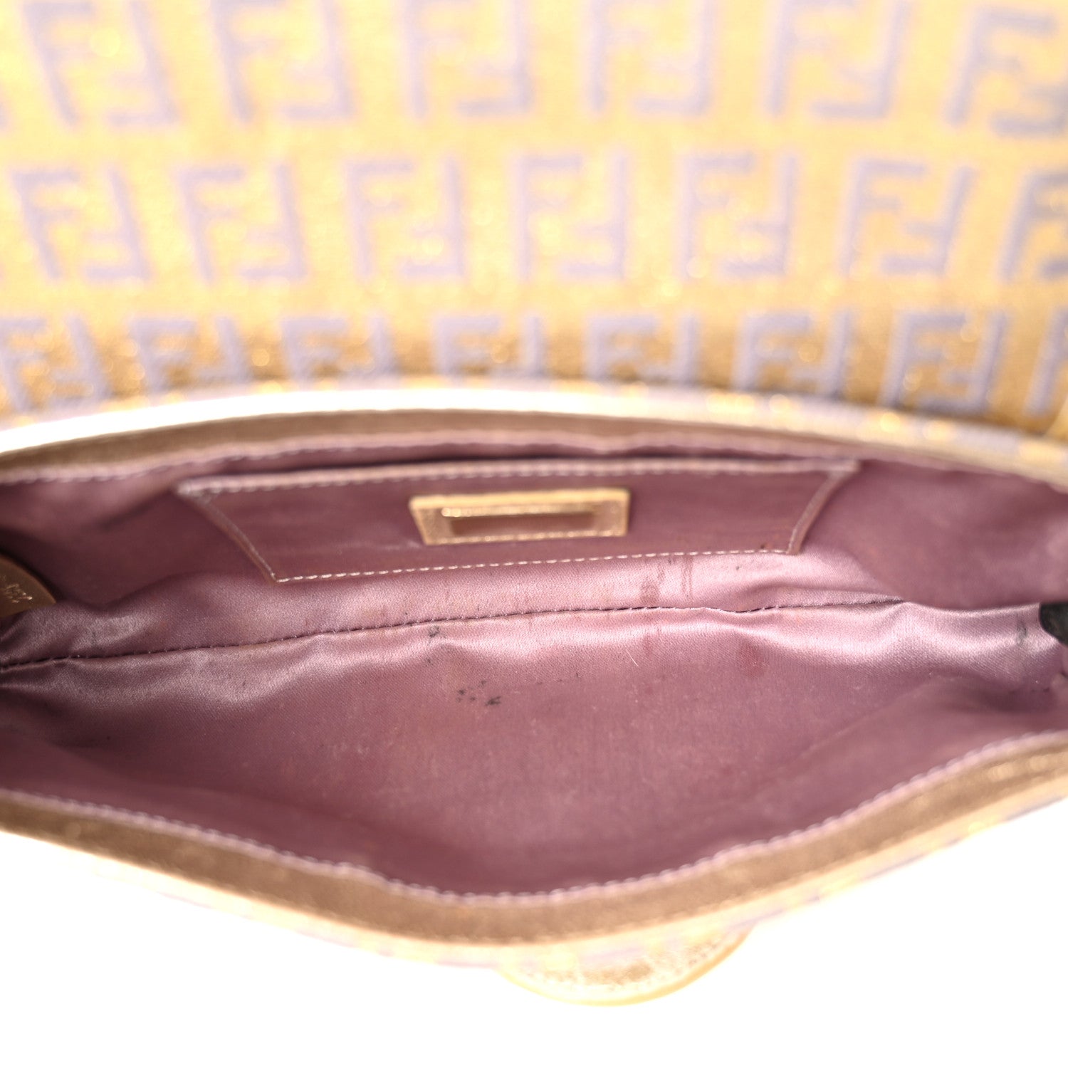 Fendi Metallic Calfskin Jacquard Zucchino Leopard Print Compilation Hobo Gold Multicolor 5 of 12