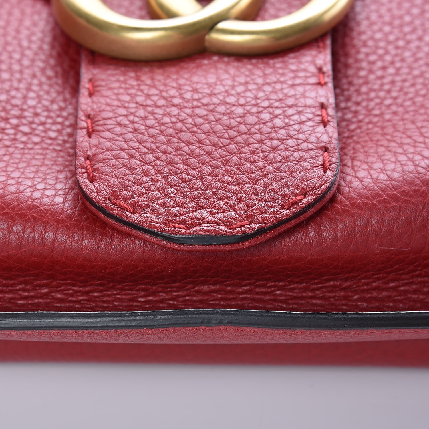 Gucci Cellarius Calfskin Feline GG Marmont Flap Shoulder Bag Vulcanic Red 11 of 14