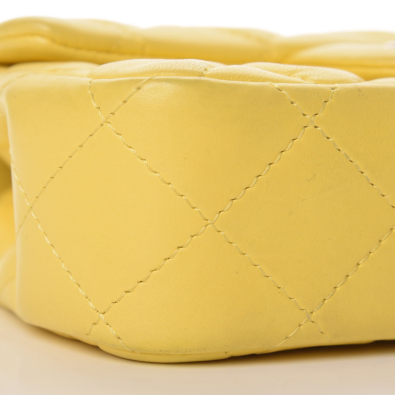 Chanel Lambskin Quilted Extra Mini Rectangular Flap Yellow 9 of 13