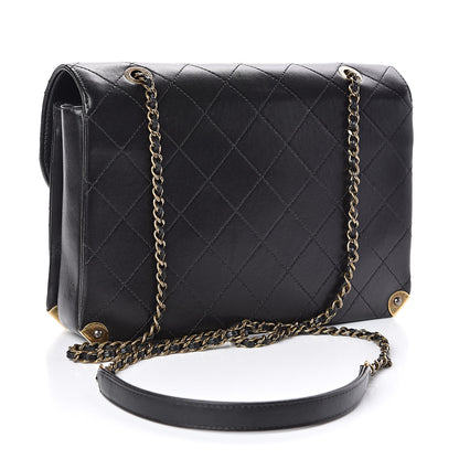 Chanel Shiny Lambskin Quilted Around The Corner Flap Black 3 of 10