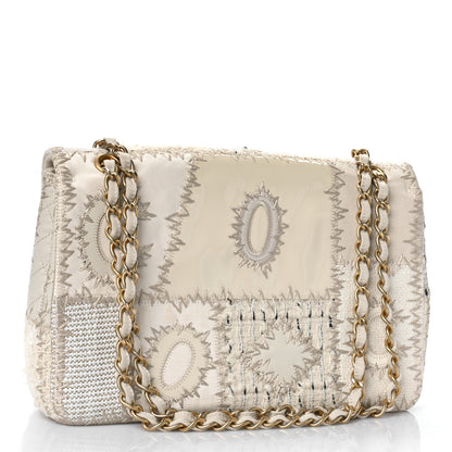 Chanel Tweed Patchwork Jumbo Single Flap White 3 of 9