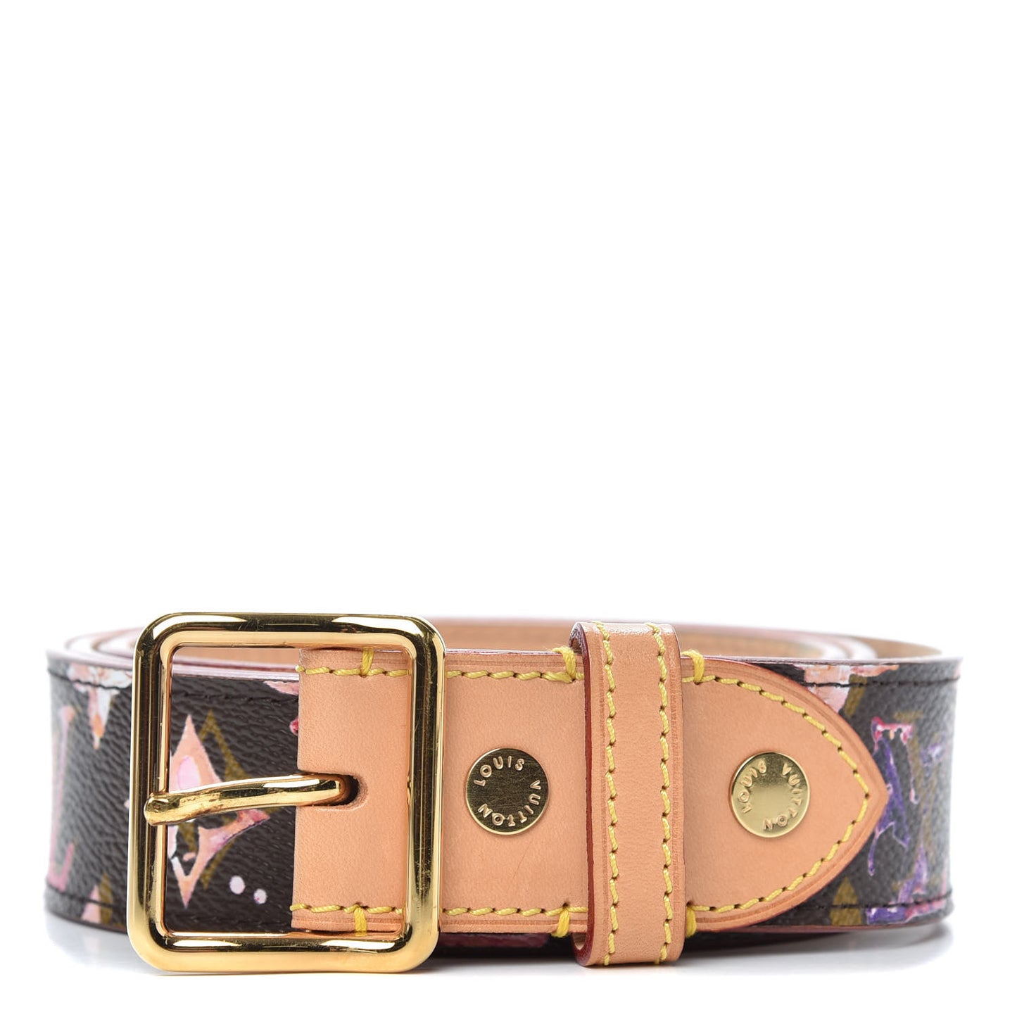 Monogram Watercolor Aquarelle Belt 95 38 Brown