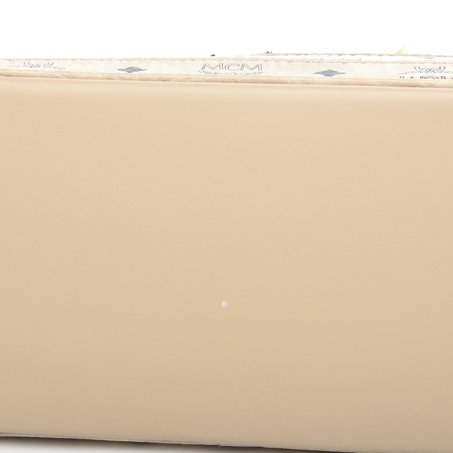 MCM Visetos Striped Medium Anya Shopper Tote White Beige 8 of 10