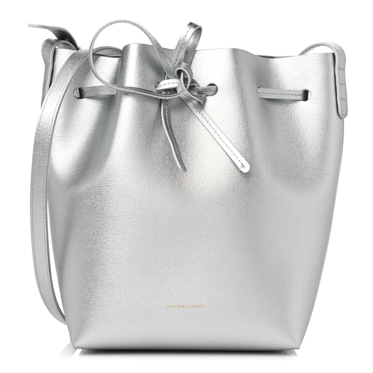 Mansur Gavriel Metallic Calfskin Bucket Bag Silver 1 of 10