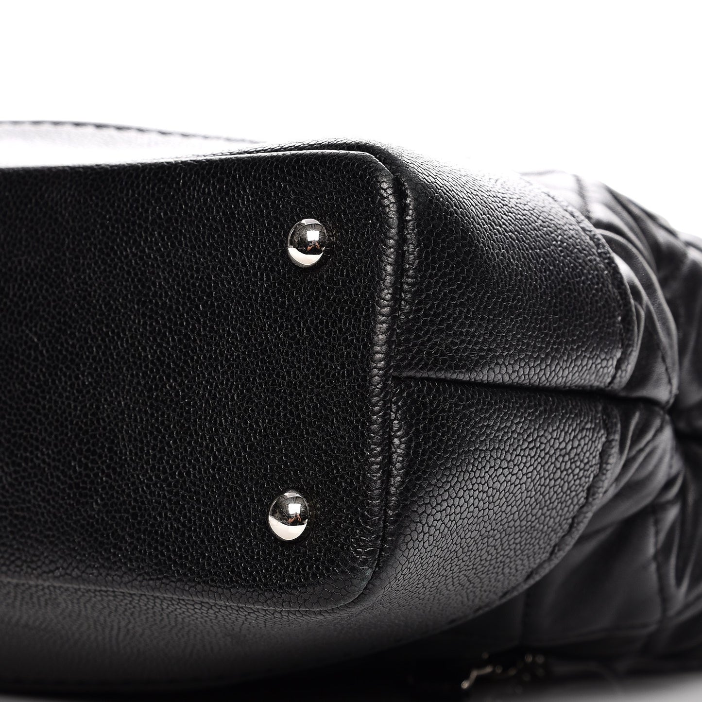 Lambskin Caviar Quilted Bi Coco Large Shopper Tote Black