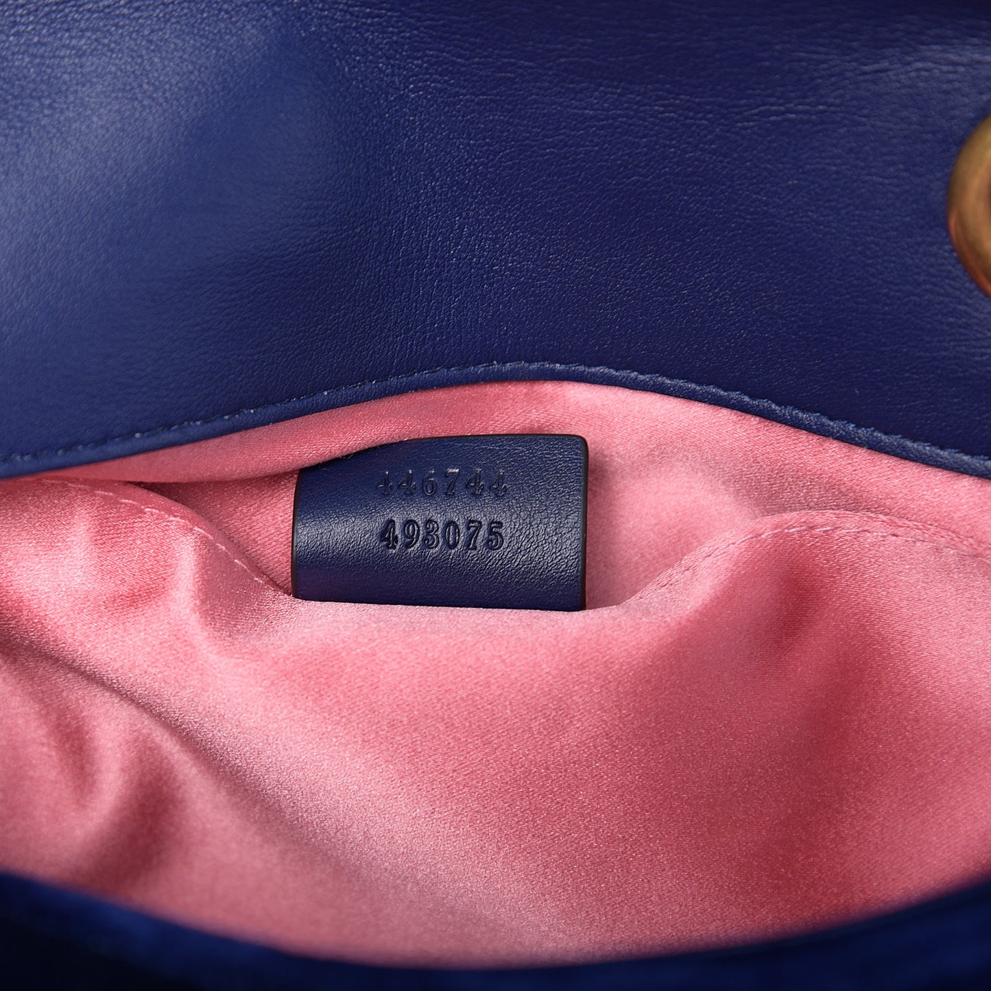 Velvet Matelasse Mini GG Marmont Shoulder Bag Cobalt Blue