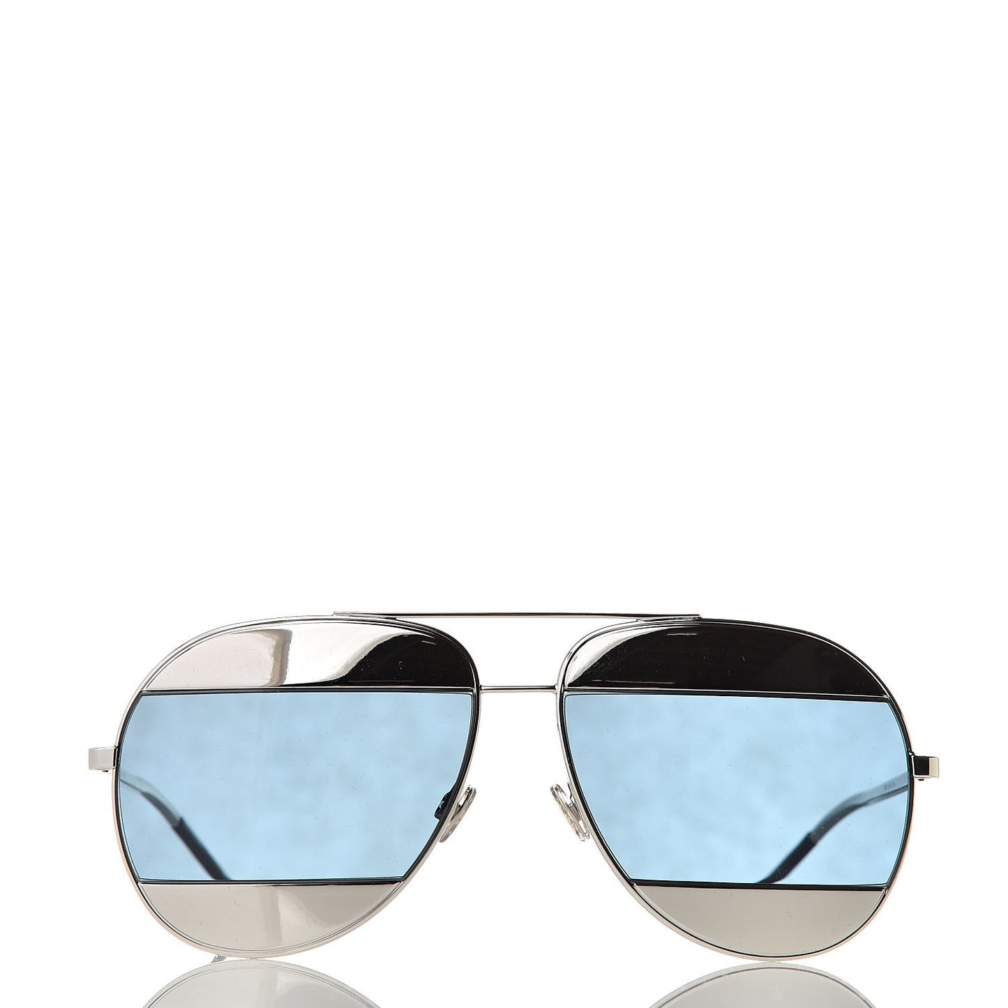 Split 1 Aviator Sunglasses Silver Blue