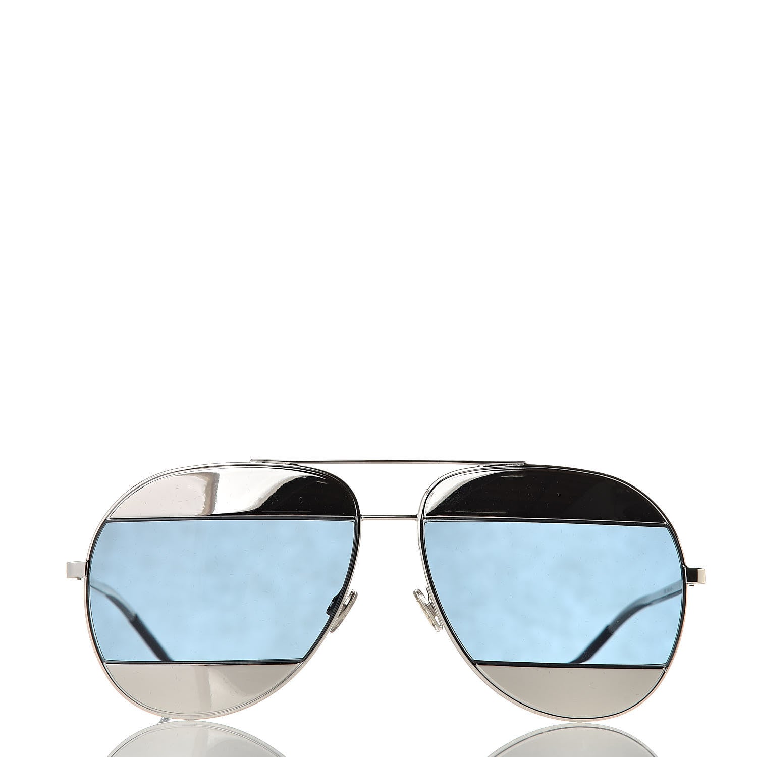 Christian Dior Split 1 Aviator Sunglasses Silver Blue 2 of 7
