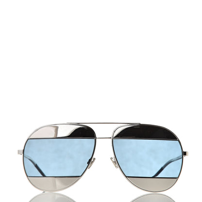 Christian Dior Split 1 Aviator Sunglasses Silver Blue 2 of 7
