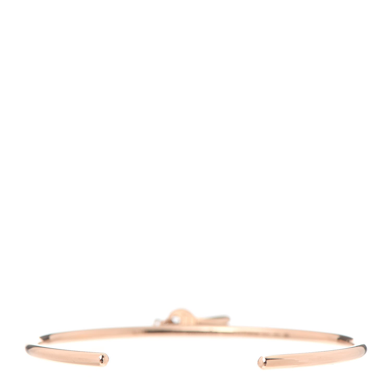 Hermes 18K Rose Gold TPM Kelly Clochette Cuff Bracelet SH 3 of 5