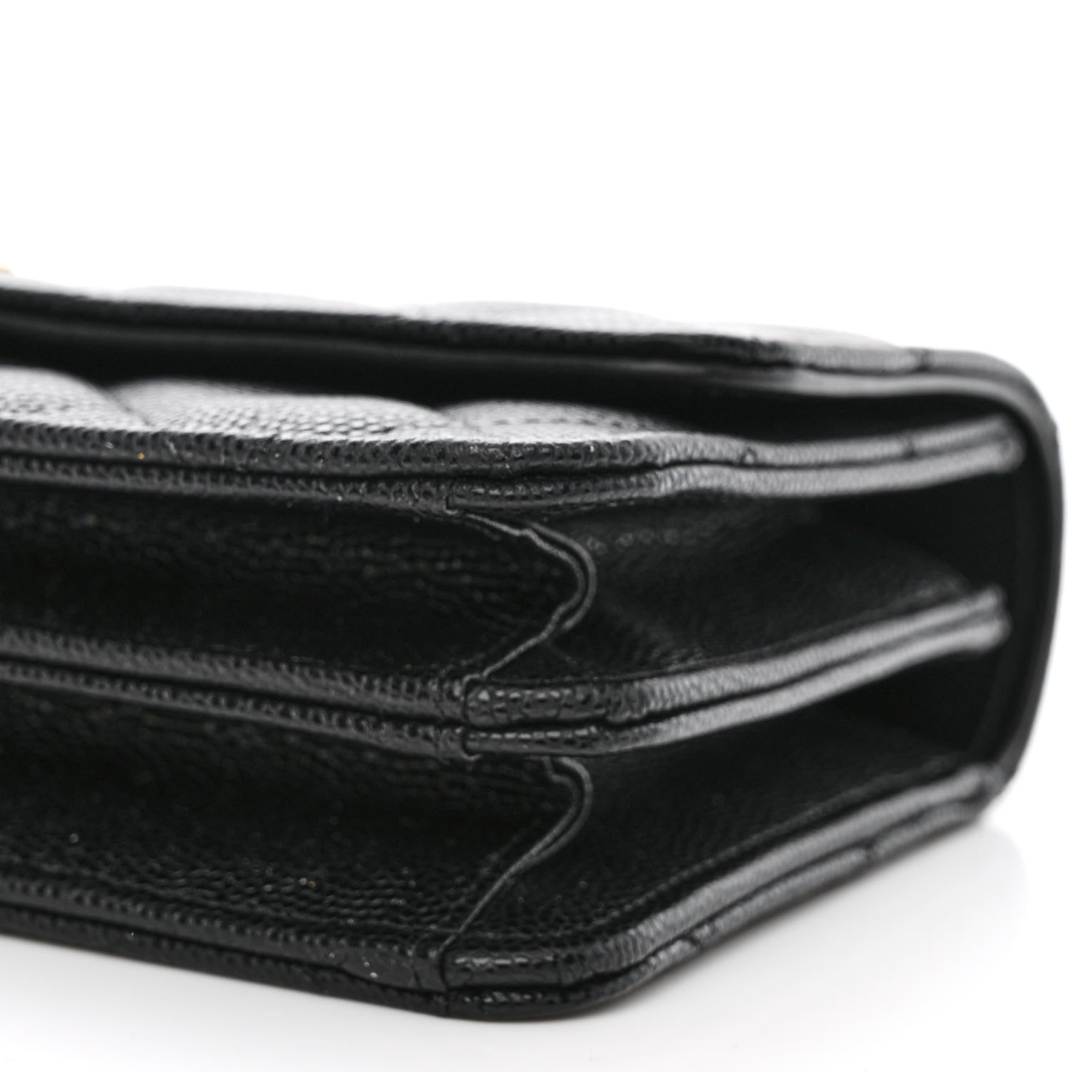 Chanel Shiny Caviar Quilted Flap Charm Wallet On Chain WOC Black 11 of 12