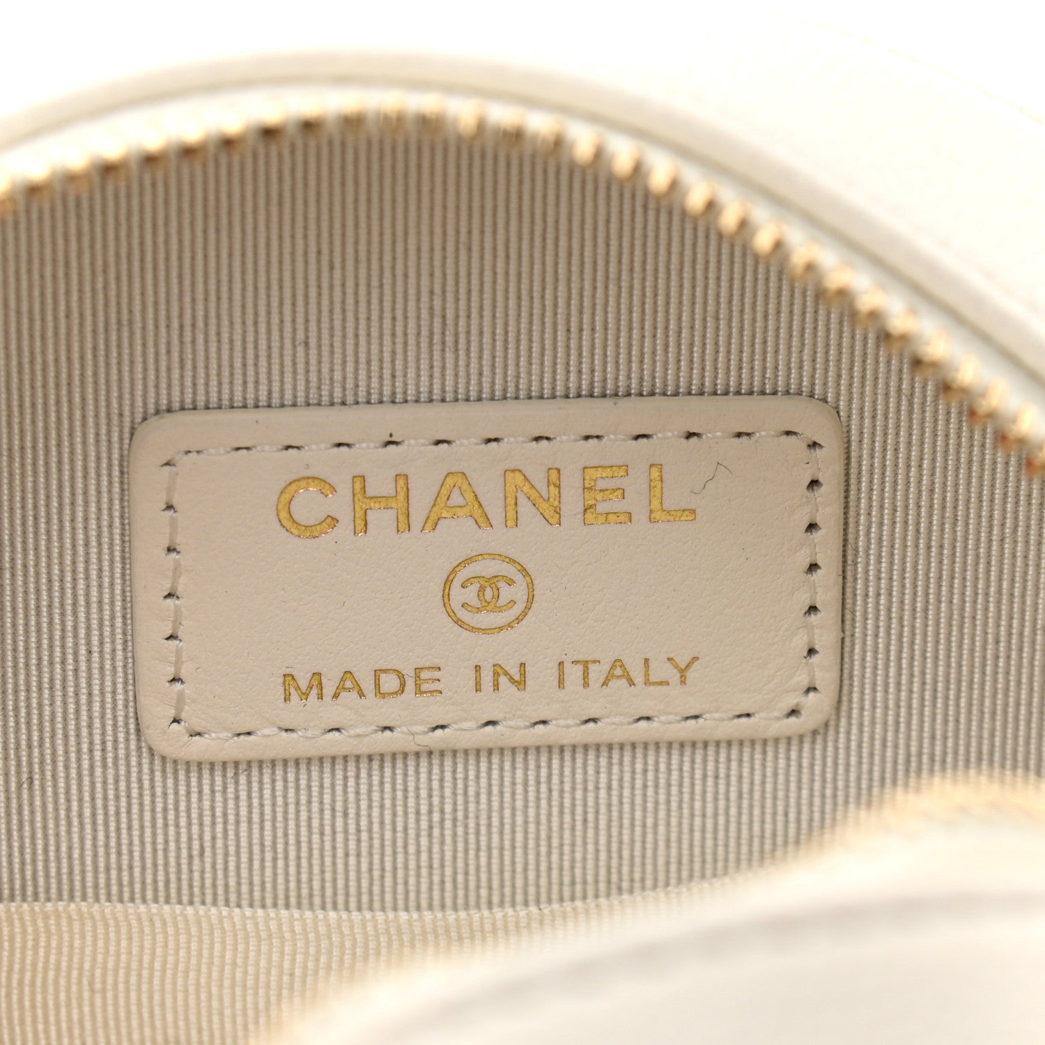 Chanel Caviar Quilted Round Clutch With Chain White 6 of 10
