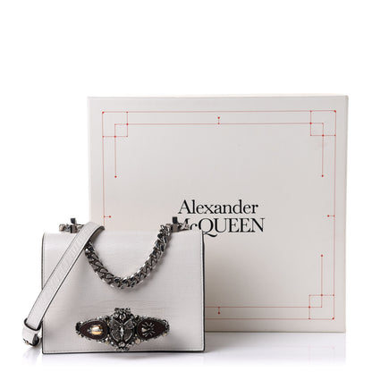 Alexander McQueen Lizard Embossed Calfskin Butterfly Knuckle Crossbody White 12 of 12