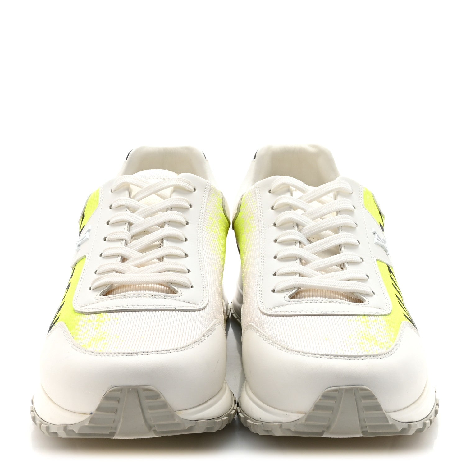 Louis Vuitton Calfskin Mens Run Away Sneakers  8 White Yellow Gradient 3 of 9