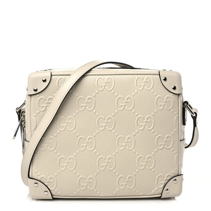Gucci Calfskin GG Tennis Embossed Square Messenger Bag Mystic White 1 of 8