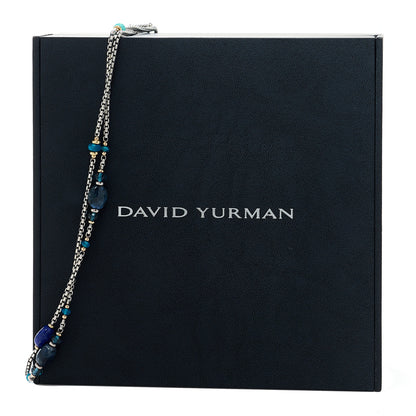 David Yurman Sterling Silver 18K Yellow Gold Lapis Lazuli Sodalite Turquoise Blue Topaz Kyanite Quatrefoil Necklace 4 of 4