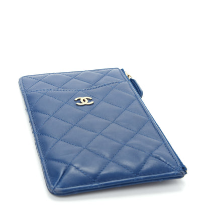 Chanel Lambskin Quilted Classic Flat Wallet Pouch Blue 4 of 8