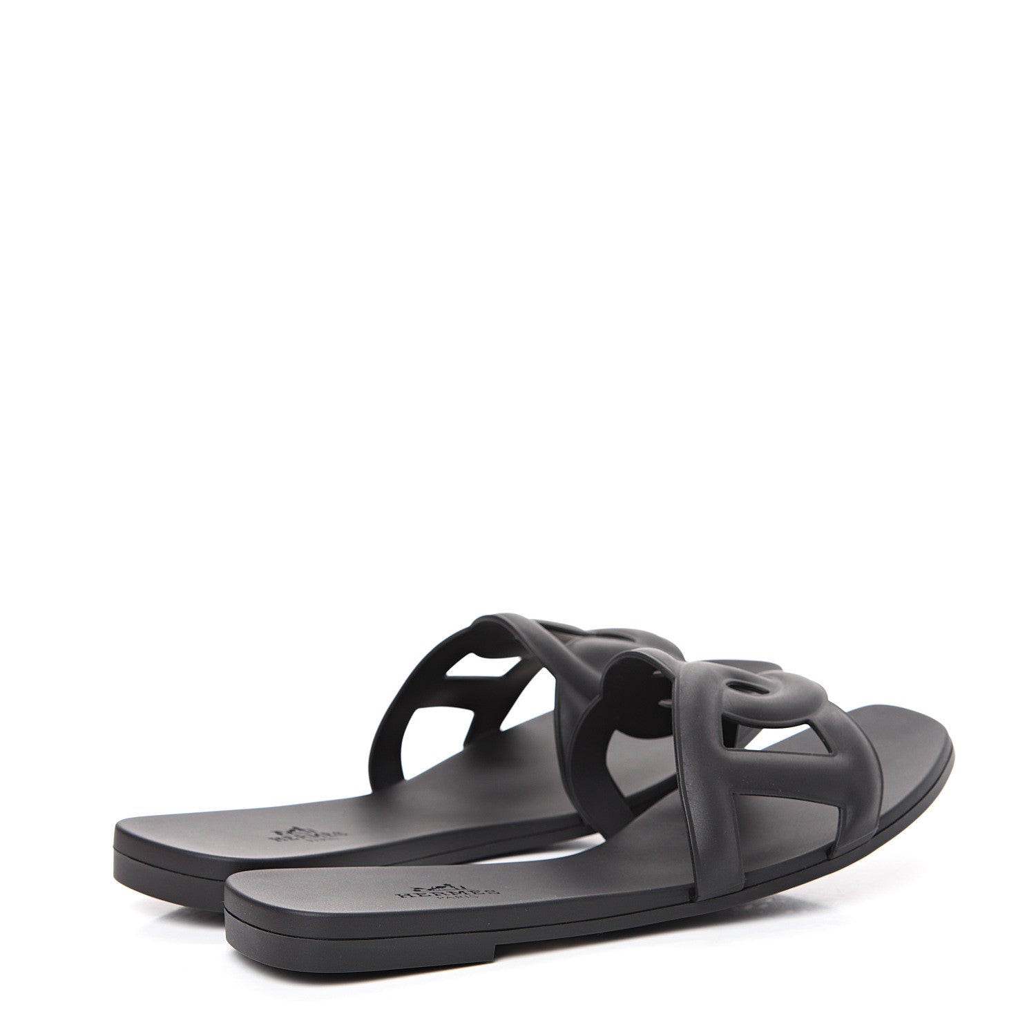 Hermes Rubber Aloha Sandals 37 Black 4 of 8