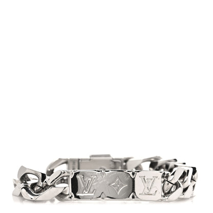 Louis Vuitton Zamac Palladium Monogram Chain Bracelet Silver 1 of 4