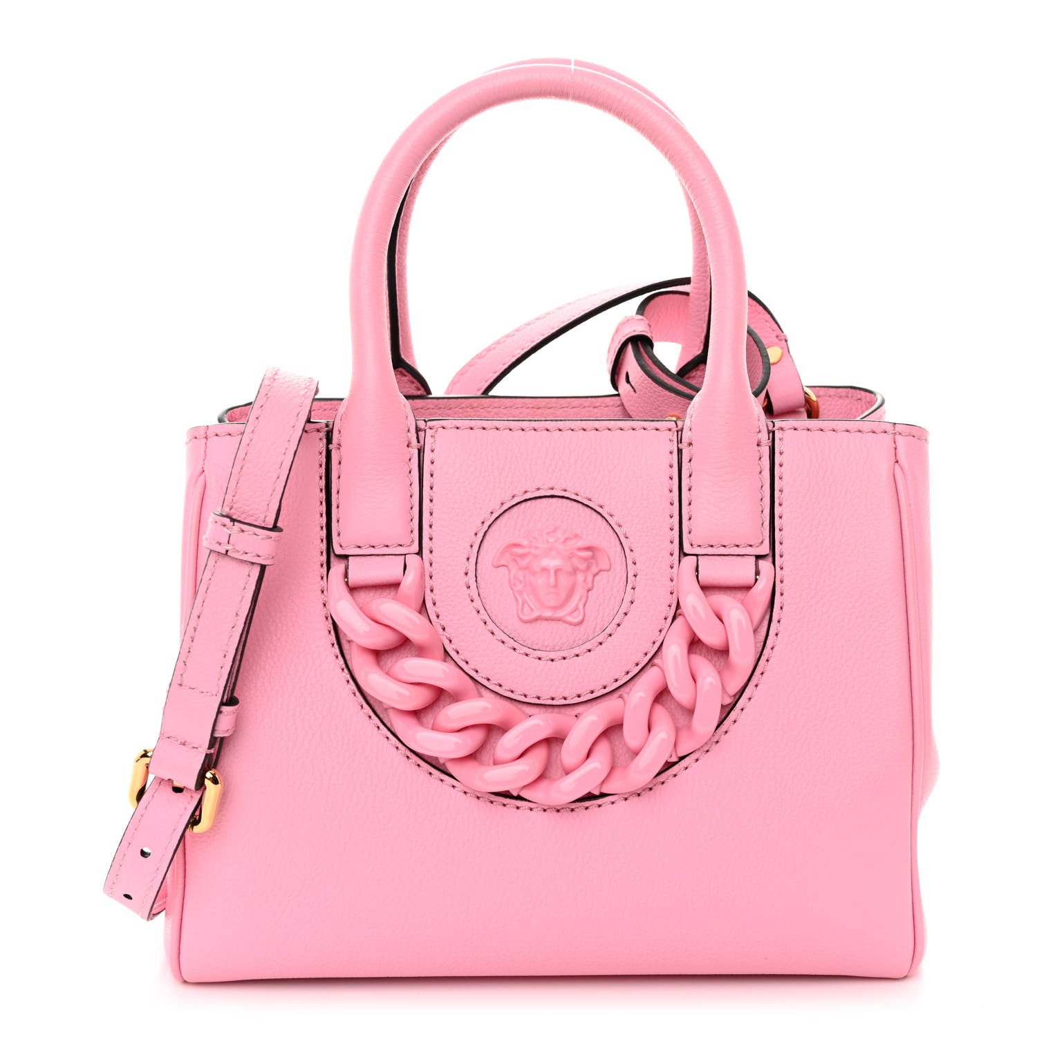 Versace Grained Calfskin Small La Medusa Chain Tote Baby Pink 1 of 9