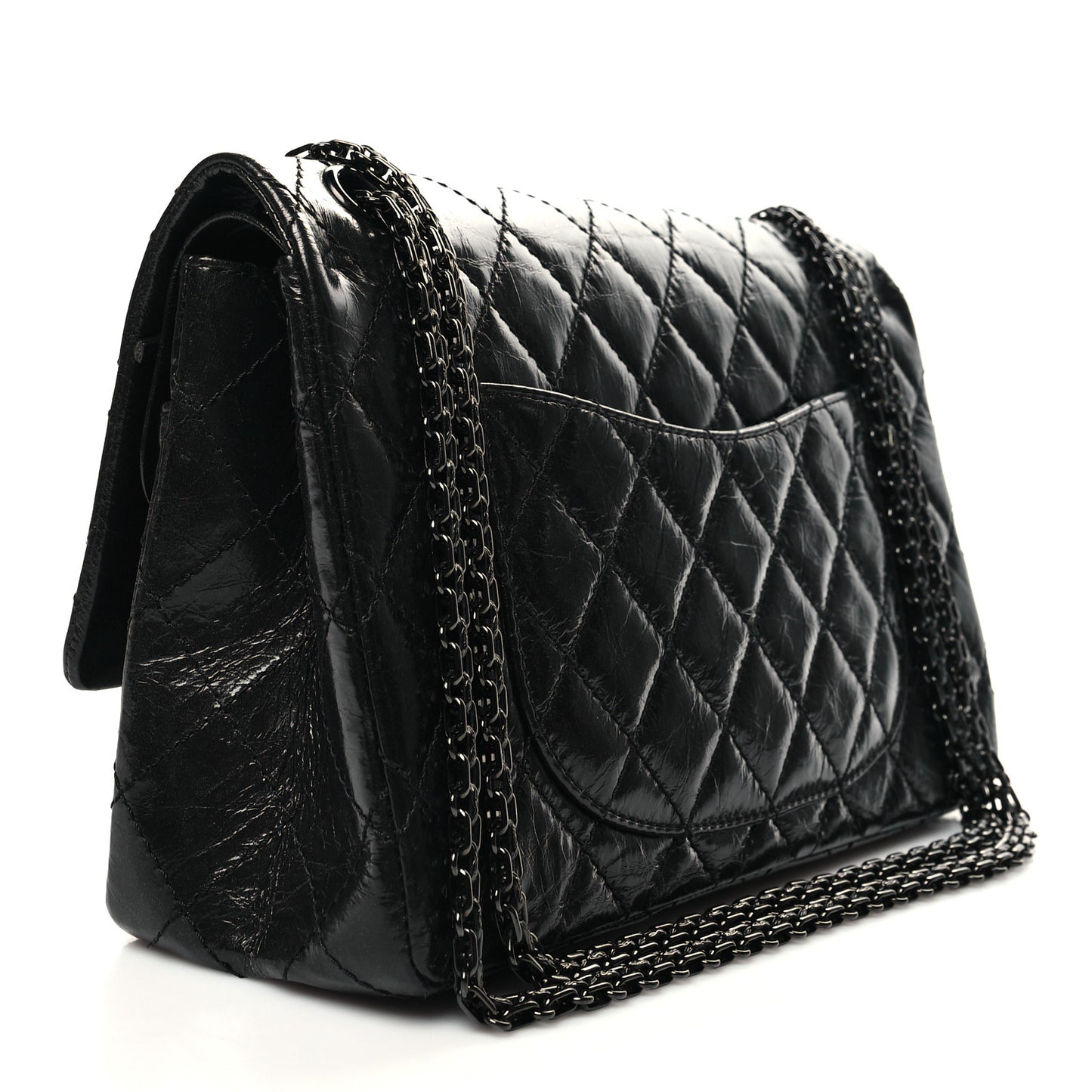 Glazed Calfskin Quilted 2.55 Reissue 226 Flap So Black