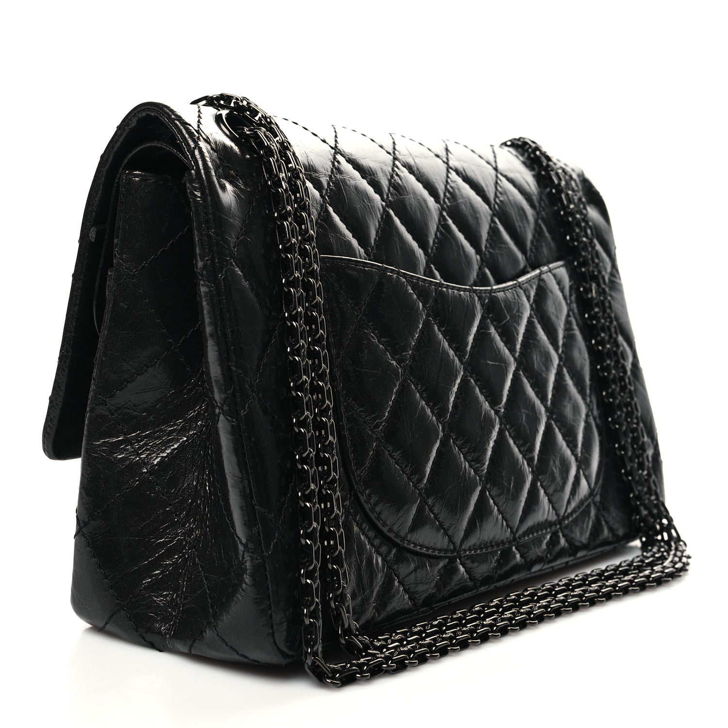 Chanel Glazed Calfskin Quilted 2.55 Reissue 226 Flap So Black 3 of 10