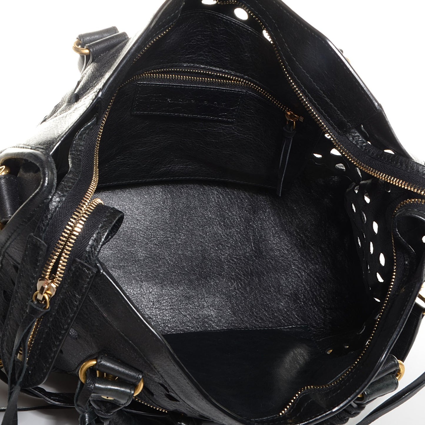 Agneau Classic Hardware Perforated Dot City Black