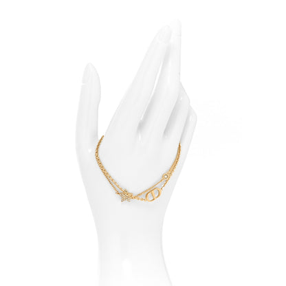 Christian Dior Crystal Metal Petit CD Double Bracelet Gold 2 of 5