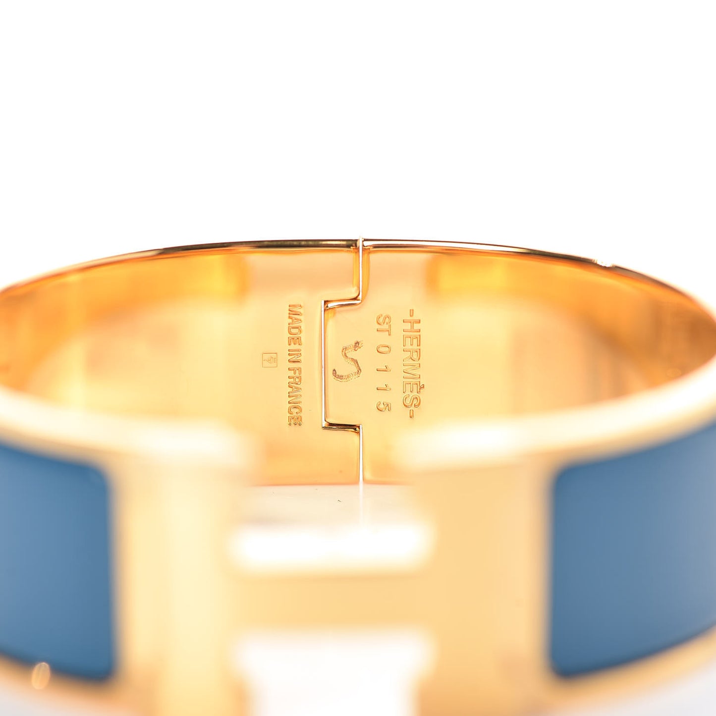 Enamel Wide Clic Clac H Bracelet PM Bleu Profond