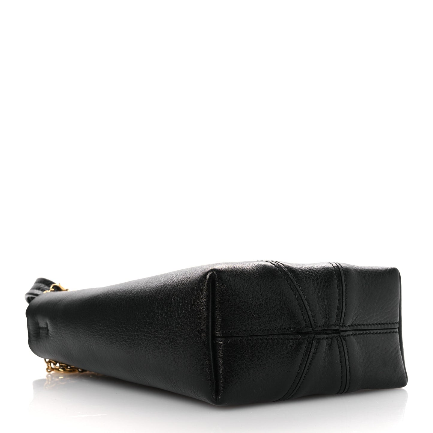 Grained Calfskin Small Spin Tote Black