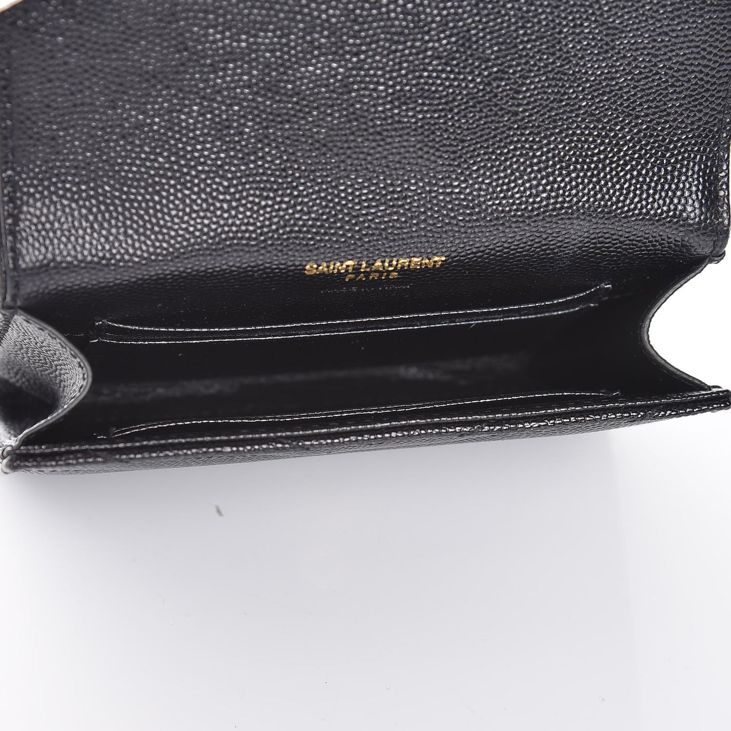 Grain De Poudre Matelasse Chevron Small Monogram Envelope Wallet Black