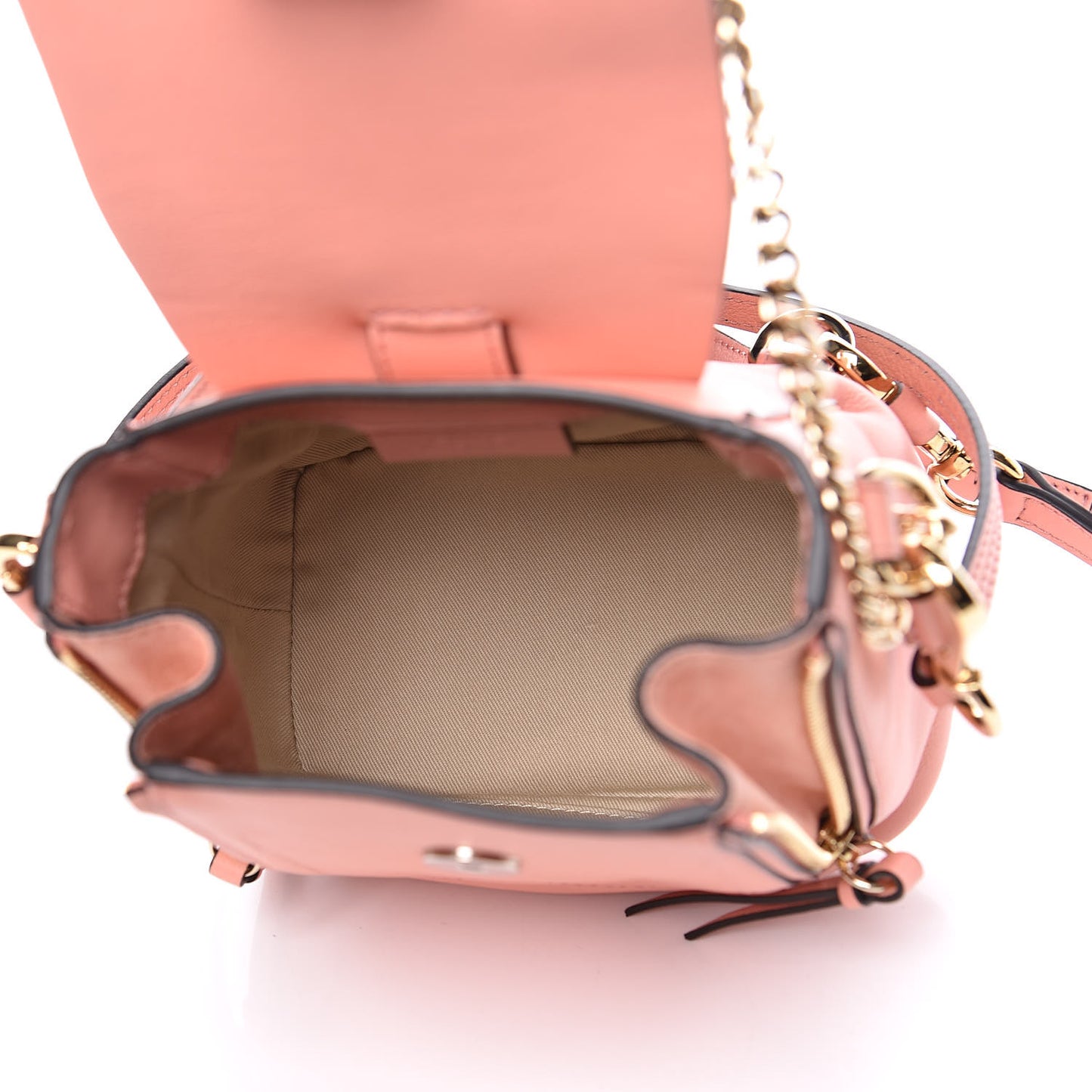 Suede Calfskin Mini Faye Backpack Ideal Blush