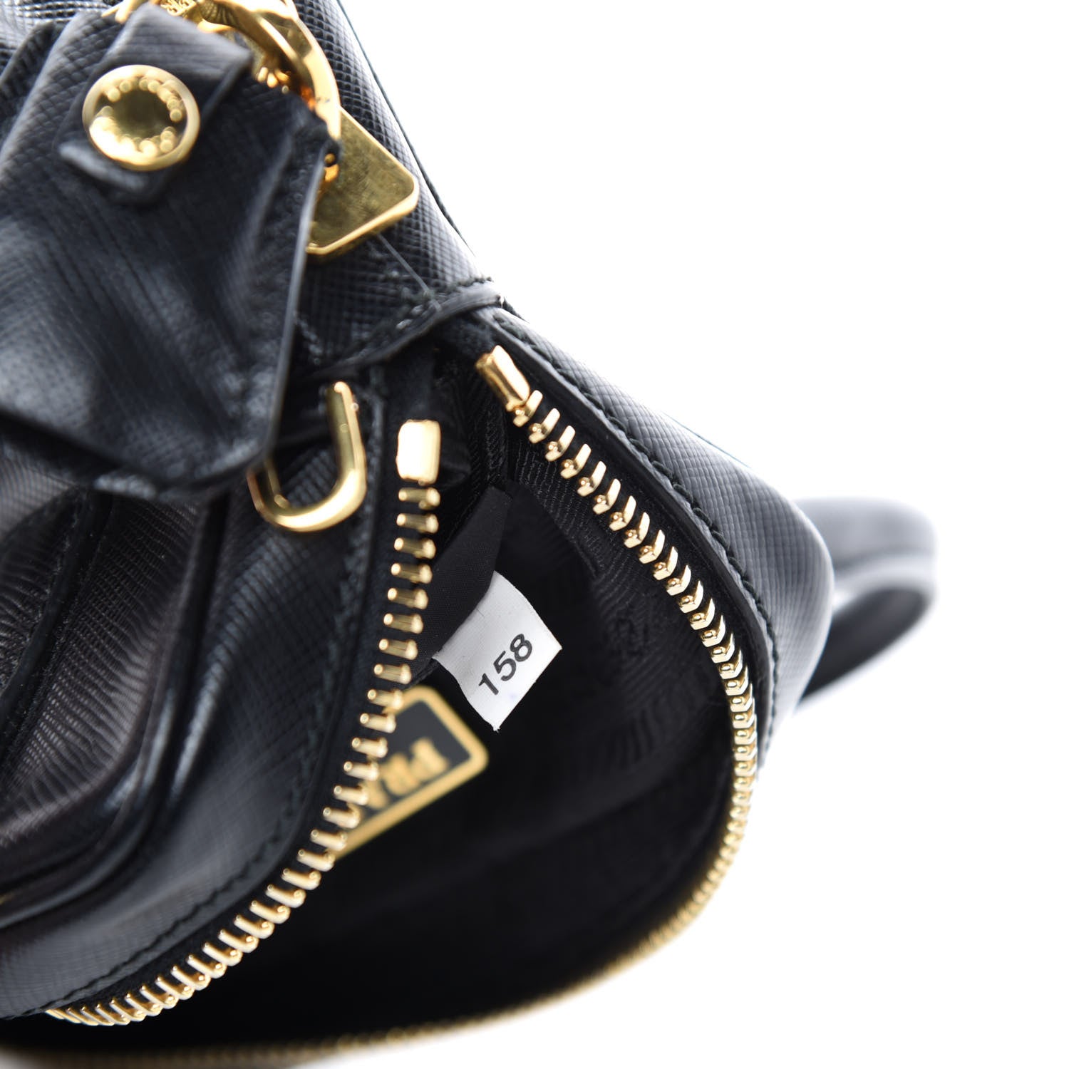 Prada Saffiano Lux Mini Top Handle Crossbody Bag Black 10 of 11