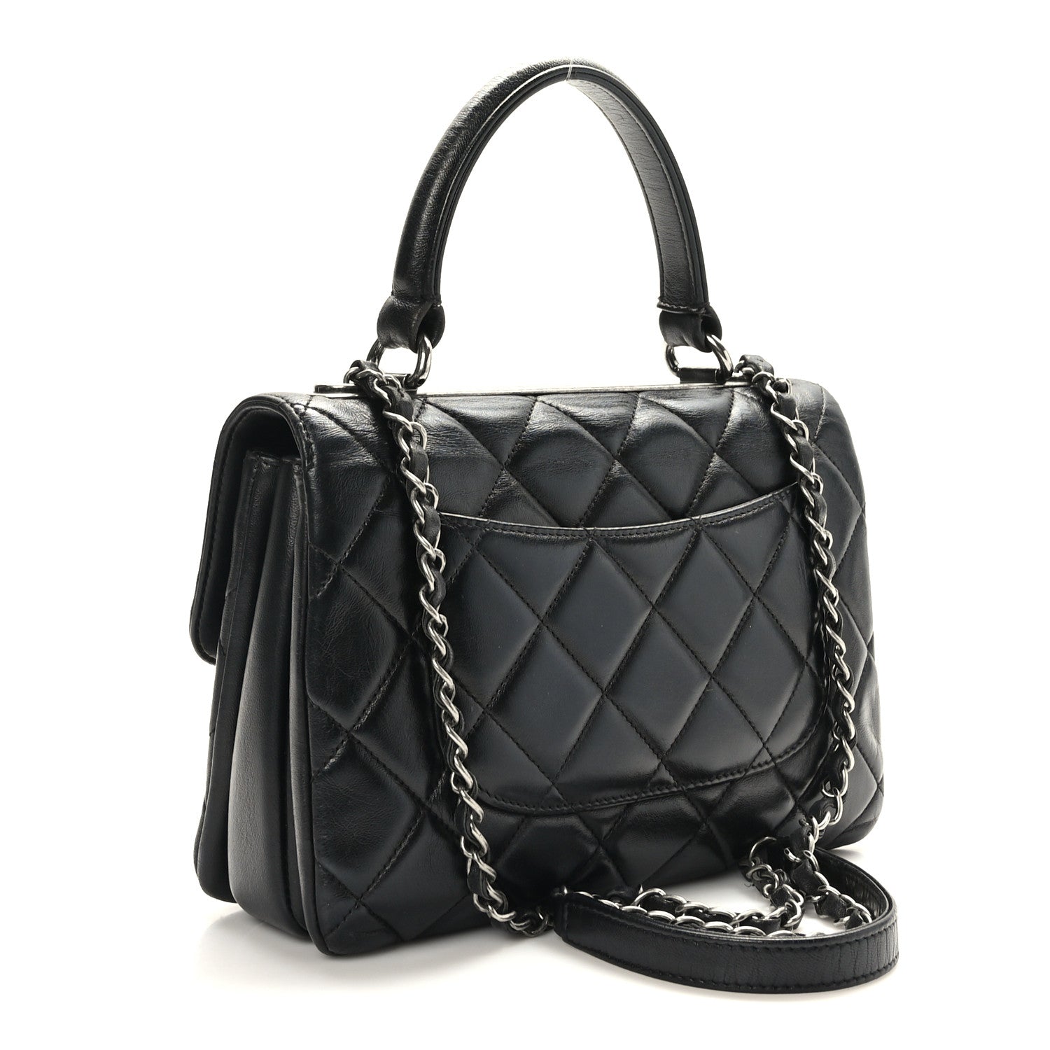 Chanel Lambskin Quilted Small Trendy CC Dual Handle Flap Bag Black 3 of 11