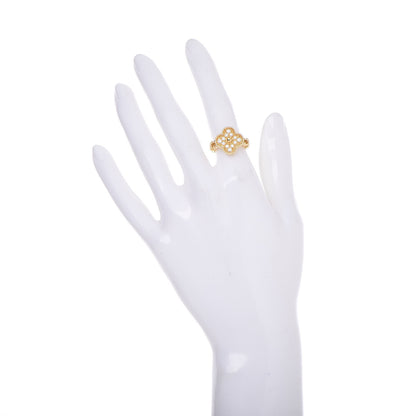 Van Cleef & Arpels 18K Yellow Gold Diamond Vintage Alhambra Ring 50 5.25 2 of 6