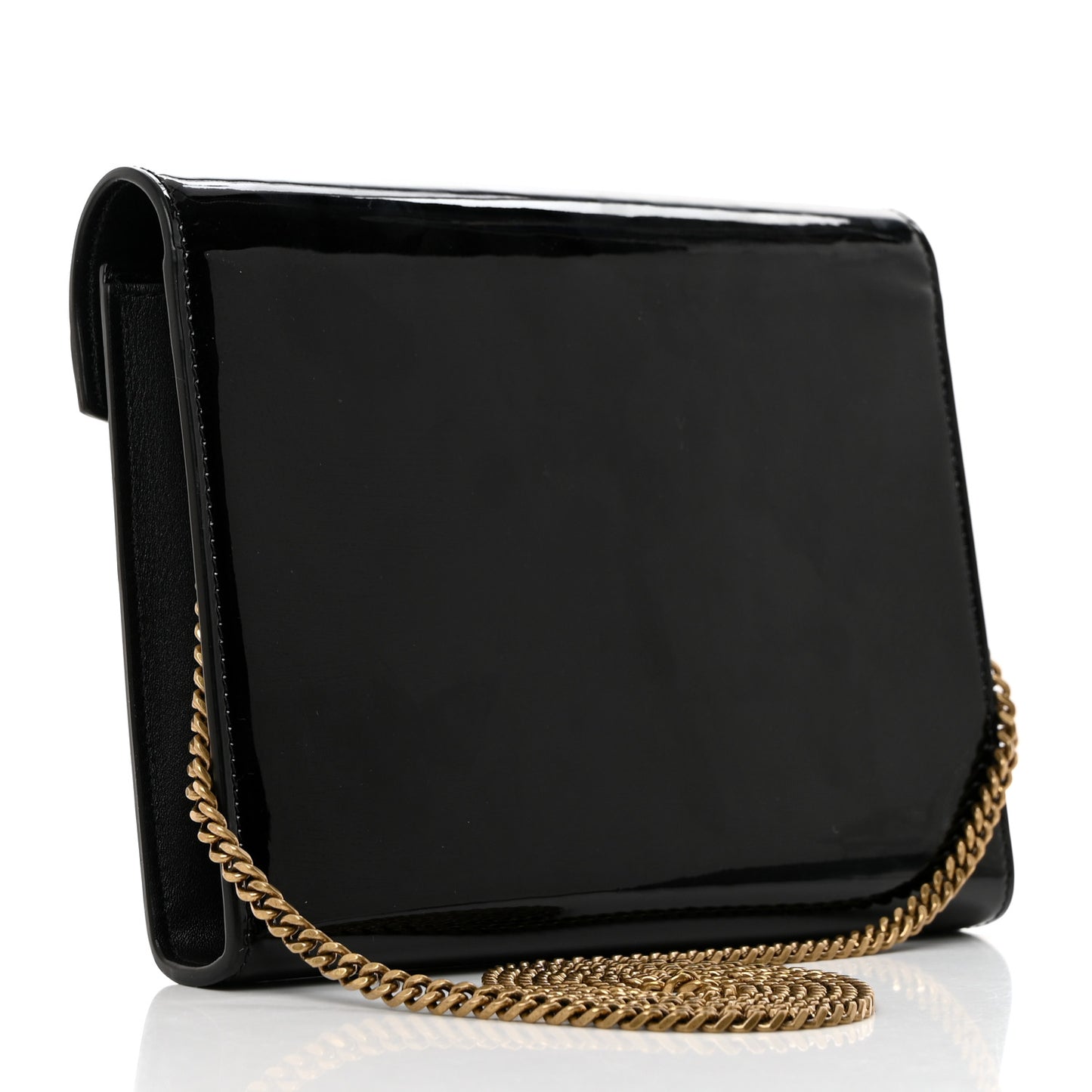 Patent Monogram Cassandra Chain Wallet Black