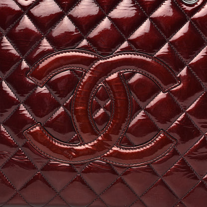 Chanel Patent Quilted Grand Shopping Tote GST Dark Bordeaux 27 of 27