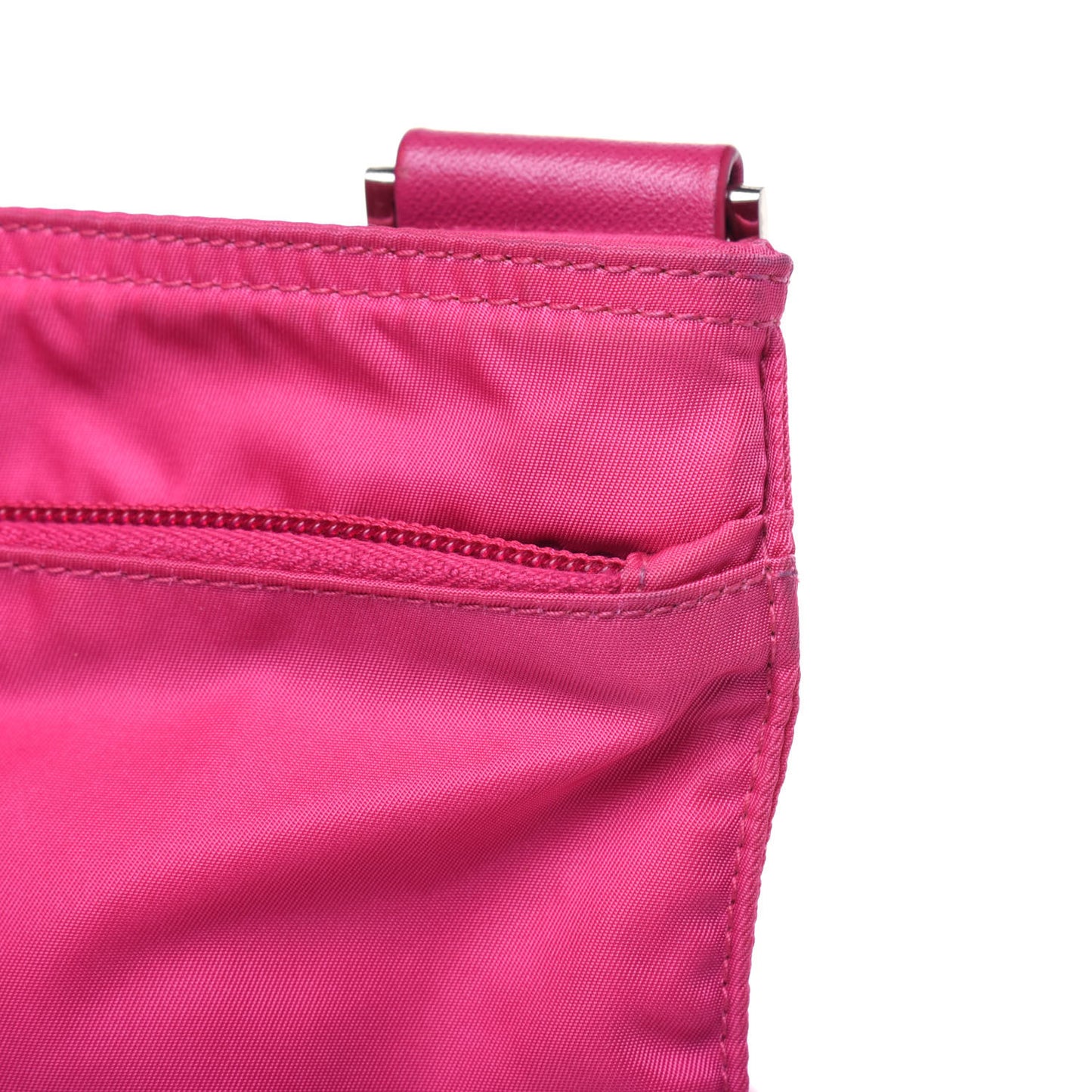 Nylon Vela Flat Messenger Bag Fuxia