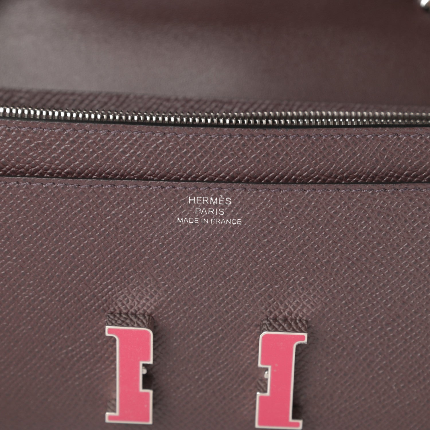 Hermes Epsom Enamel Constance Long Wallet To Go Wallet Rouge Sellier Framboise 6 of 11