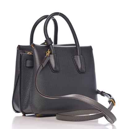 MCM Grained Calfskin Mini Milla Tote Phantom Grey 3 of 12