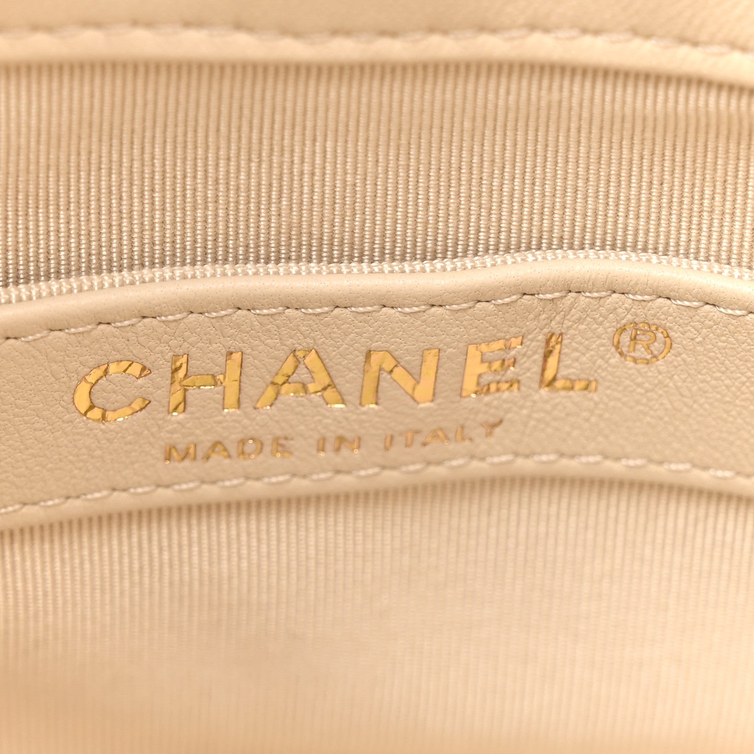 Chanel Lambskin Bucket Chain Drawstring Bag Beige 6 of 10