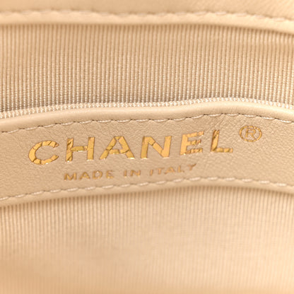 Chanel Lambskin Bucket Chain Drawstring Bag Beige 6 of 10