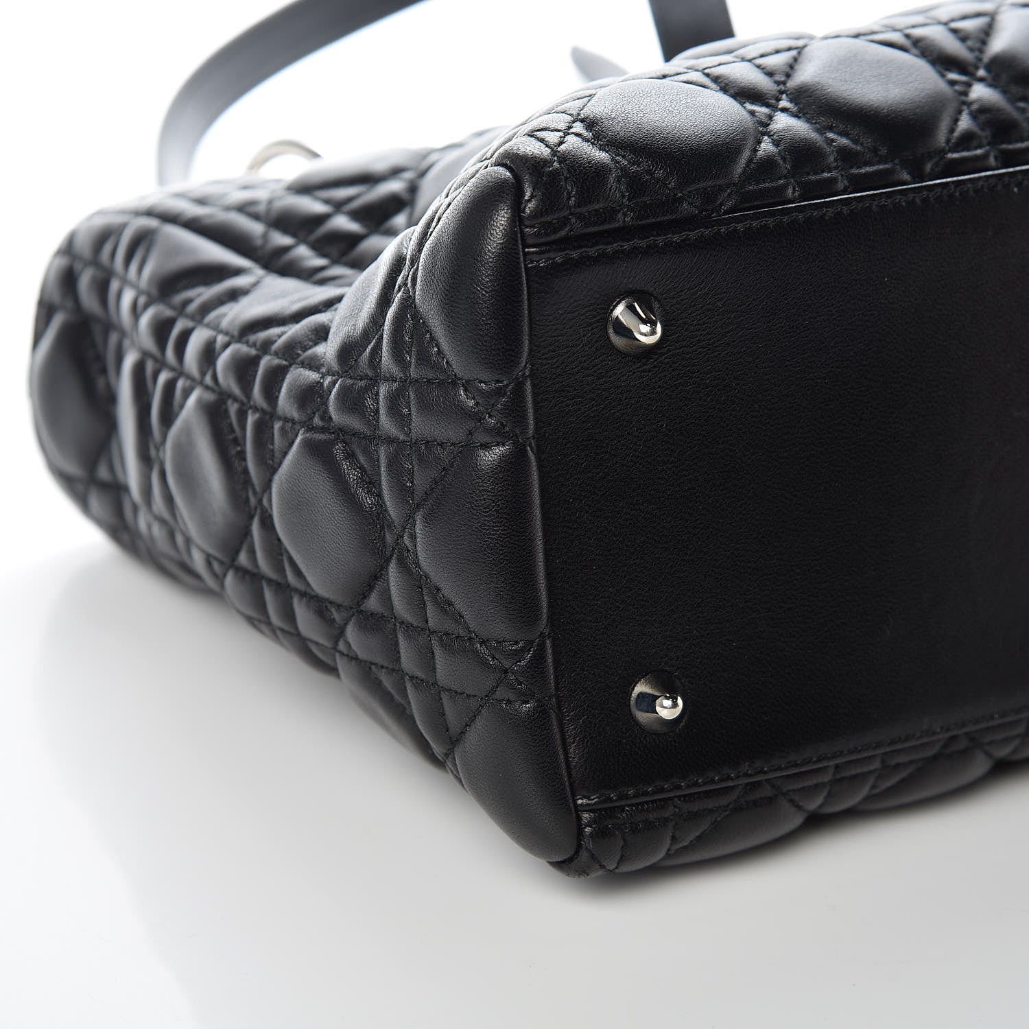 Christian Dior Lambskin Cannage Medium Lady Dior Black 10 of 11