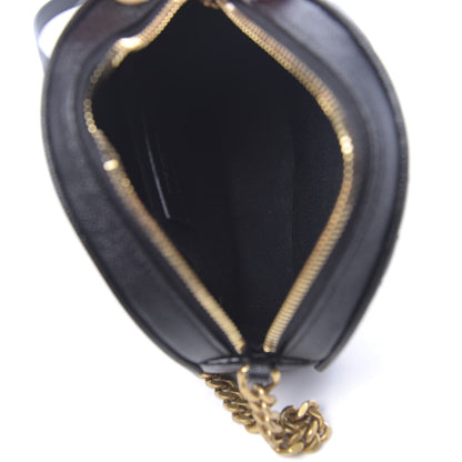 Saint Laurent Grain De Poudre Matelasse Chevron Quilted Round Vinyle Camera Bag Black 5 of 10