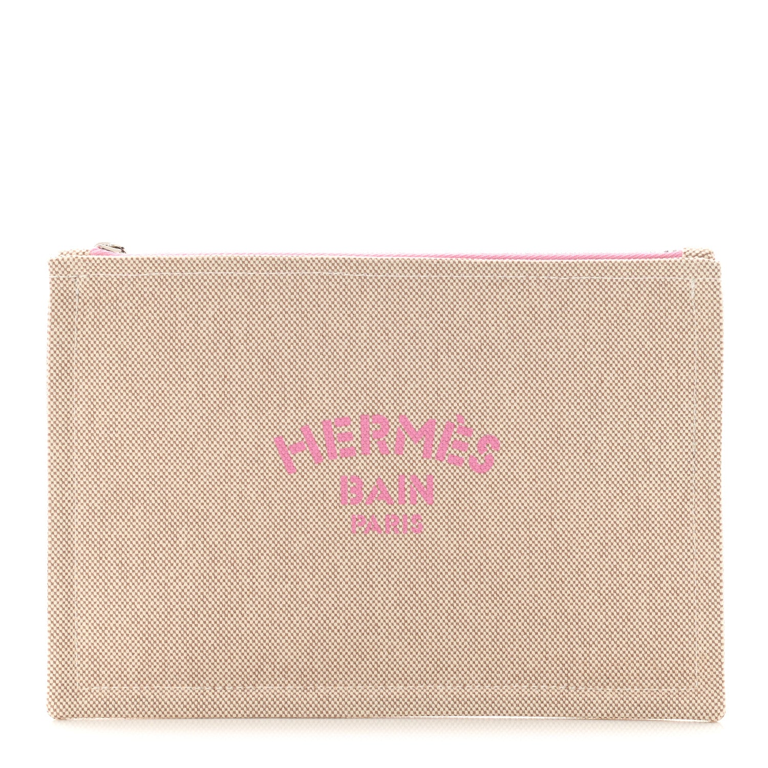 Hermes Toile Small Bain New Yachting Case Bubble Gum 1 of 8