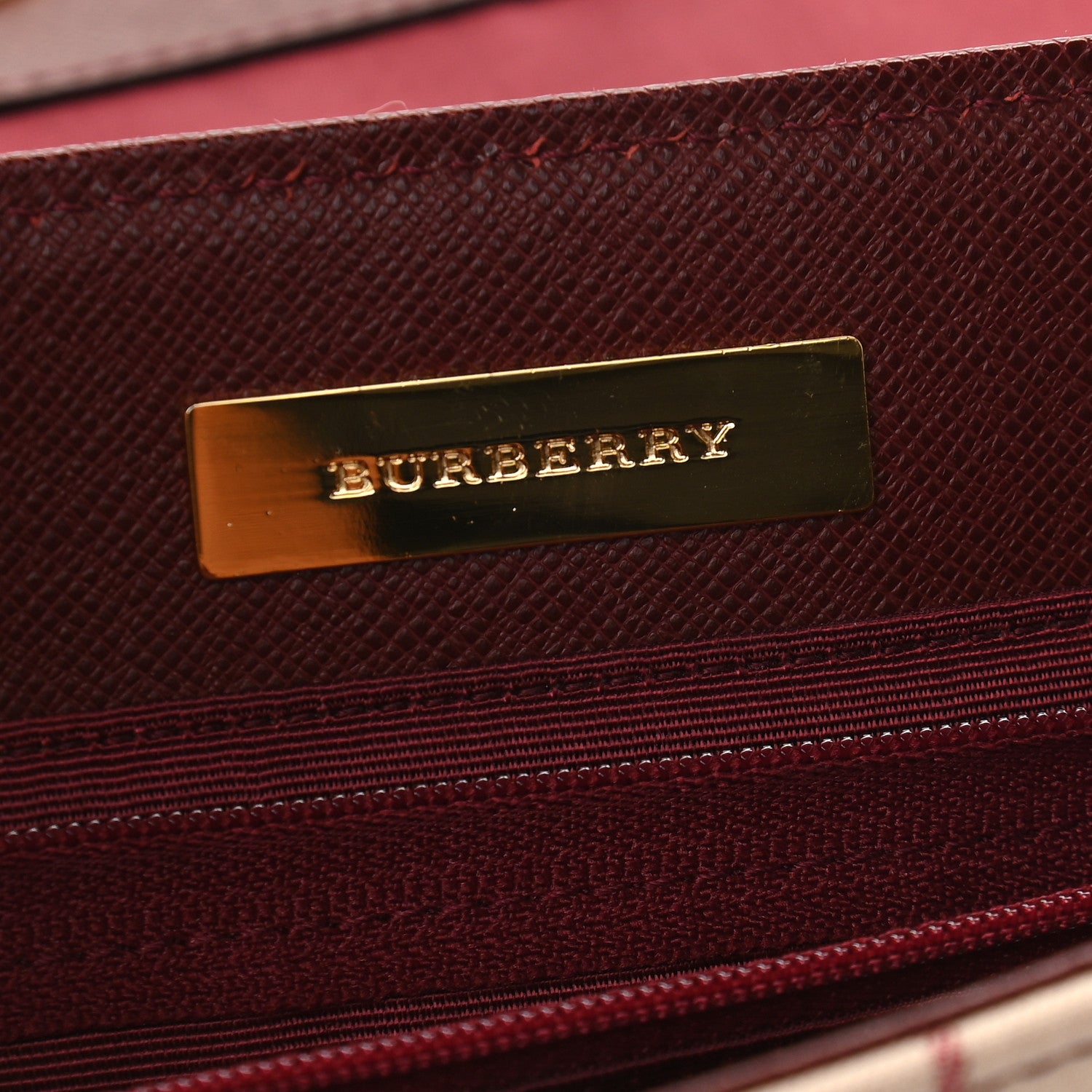 Burberry House Check Flap Bag Burgundy 5 of 7