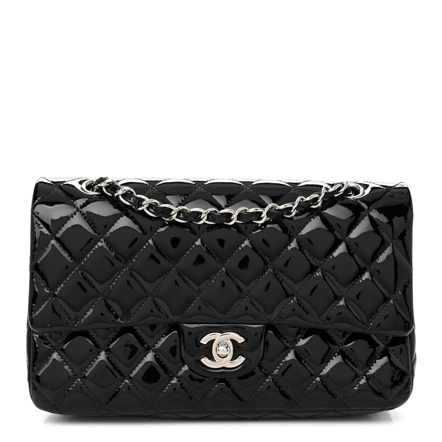 Chanel Patent Quilted Medium Double Flap Black 1 of 10