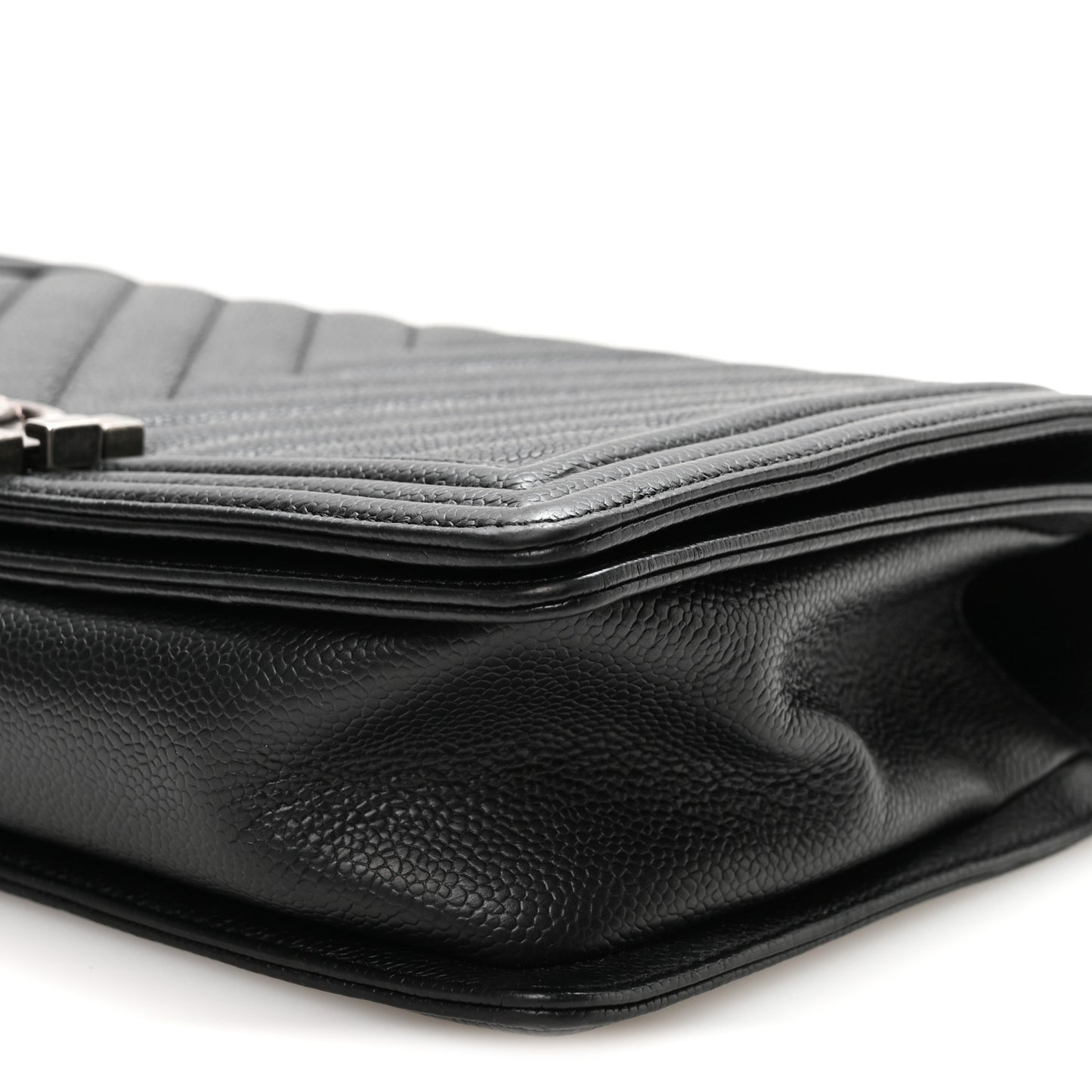 Calfskin Chevron Quilted New Medium Boy Flap Black