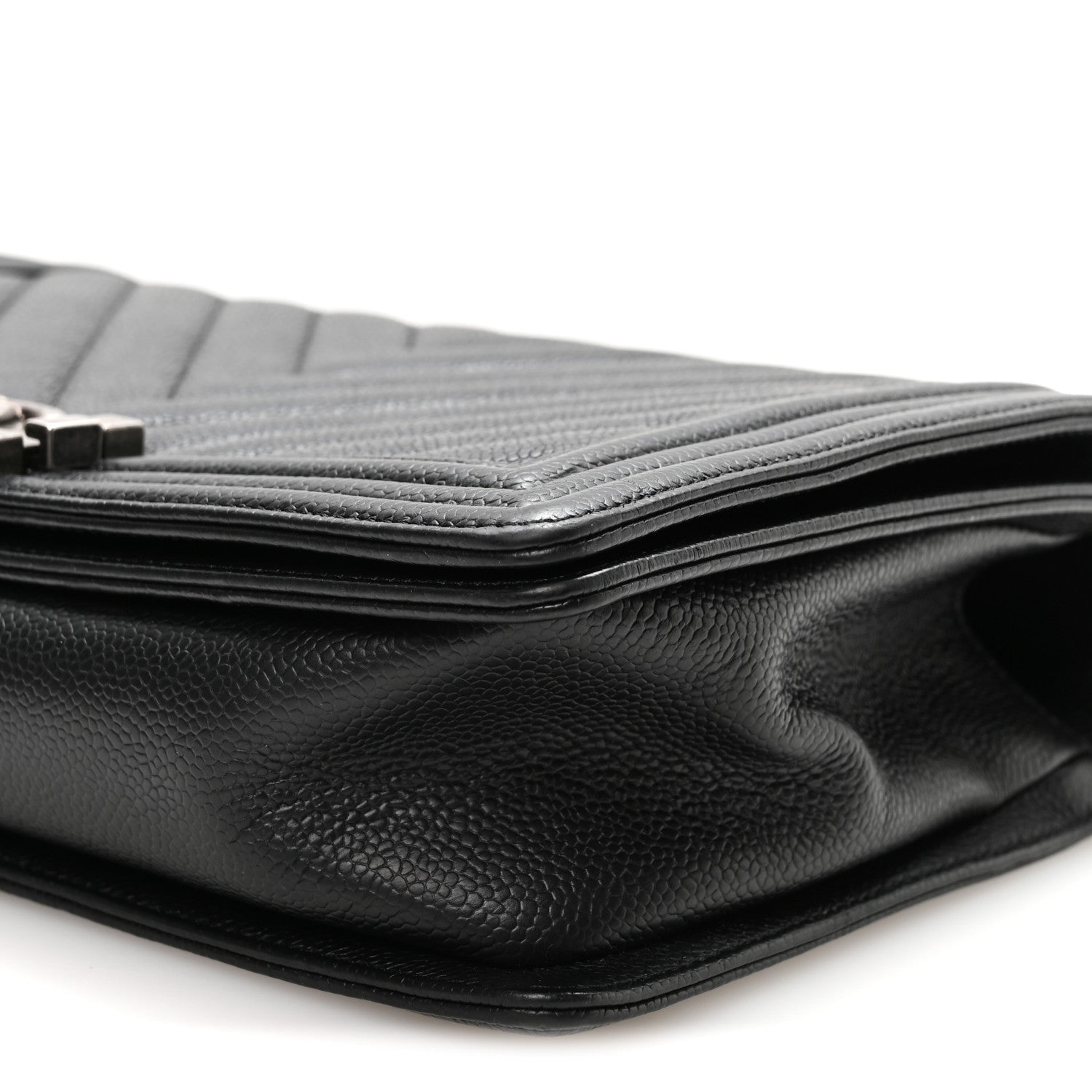 Chanel Calfskin Chevron Quilted New Medium Boy Flap Black 9 of 10